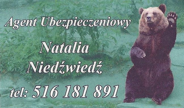 Agent ubezpieczeniowy Natalia Niedźwiedź